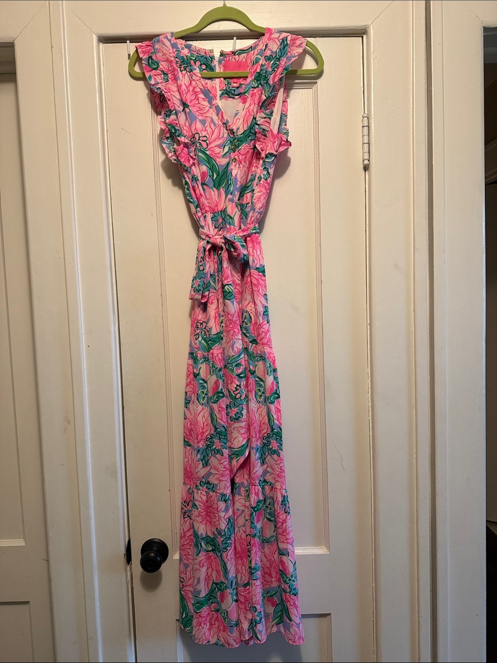 Lilly Pulitzer Pink Floral Dress with Green and Blue Accents